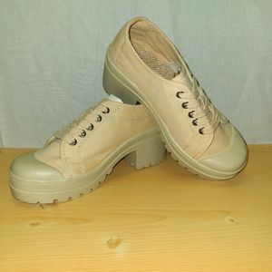 Women's Laced Ankle Boots Booties Cream Size 7